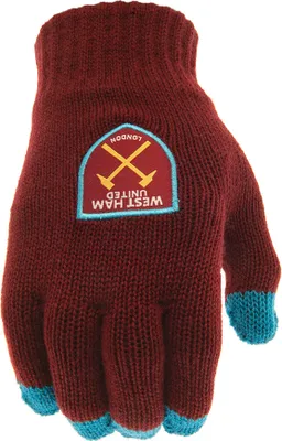 Image de West Ham United FC - Gants d'hiver unies homme/femme écran tactile TA11436 (taille unique) (Rouge écarlate/bleu ciel)