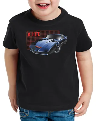 Produktbild von style3 K.I.T.T. Kinder T-Shirt michael knight 2000 black rider