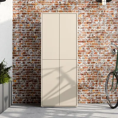 Produktbild von Forte ALICE SPRINGS Schuhschrank 70 80, moderner Flurschrank mit 4 Türen und 8 Einlegeböden, Holzwerkstoff, Kaschmir/Beige, 74,5 cm breit x 191,9 cm hoch x 34,9 cm tief