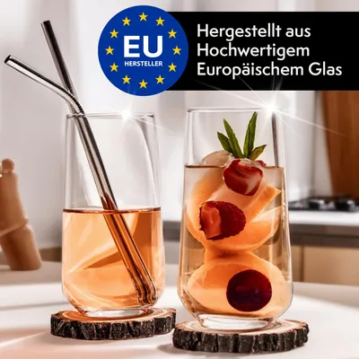 Produktbild von KONZEPT Trinkgläser-Set, 480 ml, Longdrinkgläser, Cocktailgläser, Gläser Set 12 teilig, Ideal für Cocktail, Saft und als Wassergläser