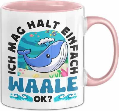 Produktbild von Waal-Liebhaber Tasse Geschenk Ich Mag Halt Einfach Waale Ok Geschenkidee Geburtstag Kaffee-Becher (Rosa)