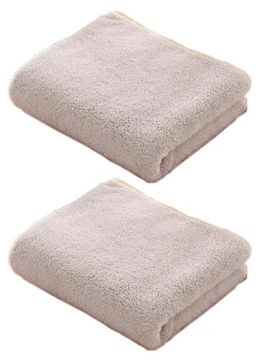 Produktbild von 2er-Pack Frotteehandtücher, 35 x 75 cm, Handtuch, Badetuch, Gesichtstuch, Gästetuch, Duschtuch, Saunatuch, Hellkamel