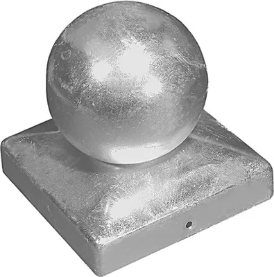 Produktbild von Pfostenkappe für Vierkantmetallpfosten mit Kugel 70x70x1,0mm silber verzinkt
