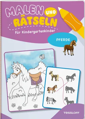 Produktbild von Malen und Rätseln für Kindergartenkinder. Pferde