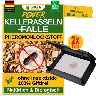 Produktbild von Kellerasselnfalle mit Pheromon Lockstoff -2x Fallen- Mittel gegen Kellerasseln im Haus & Garten, Kellerasseln bekämpfen, Chemiefrei & Nachhaltig