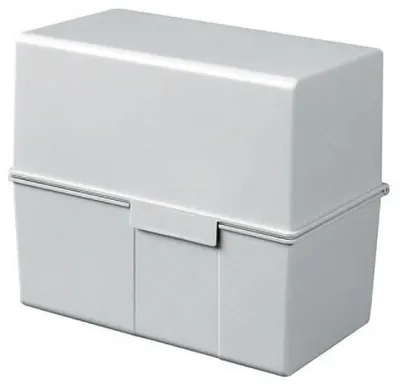 Produktbild von Karteikartenbox A6 quer 300 Karten grau Packung mit 3 Stück