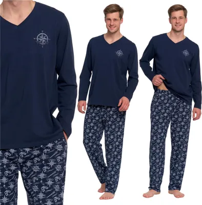 Produktbild von Herren Schlafanzug Zweiteilig Lange Ärmel Und Hose Bequem Stilvoll Moraj Xxl