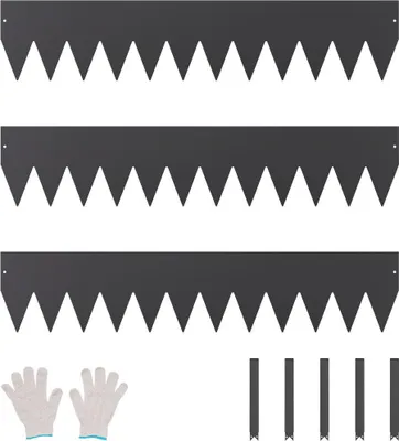 Image de Bordure de jardin en acier, lot de 3, 40 x 8 pouces, séparateur de chemin résistant à la rouille