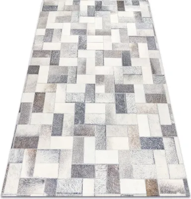 Zdjęcie produktu dla Dywan PATCHWORK 21723 szary - Skóra bydlęca, Deski  beżowy 160x230 cm