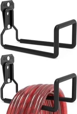 Produktbild von Stabiler Metall-Schlauchhalter für Wandmontage, Robuster Wasserschlauchhaken für den Außenbereich, Langlebige und Platzsparende Schlauchtrommel
