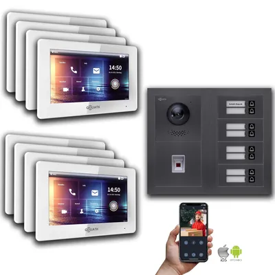 Produktbild von IP 2-Draht BUS Türsprechanlage MFH Anthrazit : 7 Zoll Weiß : Unterputzdose Monitor Farbe: 7 Zoll Weiß Montage: Unterputzdose