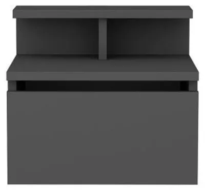 Image de Table de chevet en Bois MDF anthracite - L 39,8 × P 31,9 × H 35 cm - Style scandinave