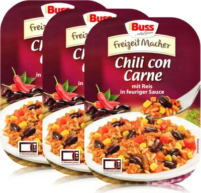 Produktbild von Buss Freizeitmacher Chili con Carne mit Reis 300g - Fertiggericht (3er Pack)