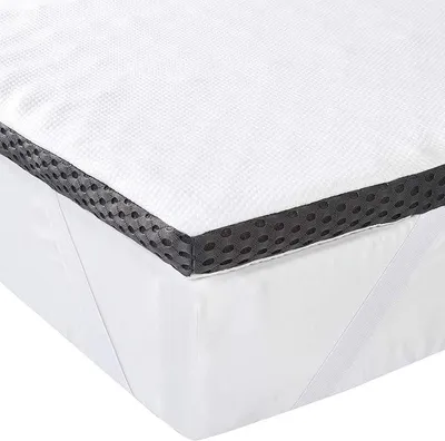 Productafbeelding van Traagschuim matrasbeschermer met banden, 180 x 200 cm, 4 cm dik, wit