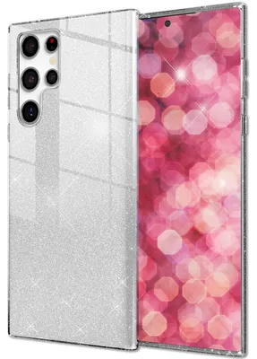 Produktbild von NALIA Hybrid Glitzerhülle für Samsung Galaxy S24 Ultra Hülle, Glänzende Glitzer Schutzhülle mit verstärktem Silikon Silber