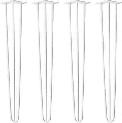 Immagine prodotto di Natural Goods Berlin Gambe HAIRPIN, gambe a forcina, gambe per mobili, gambe per tavoli, bianco, 71 cm, 3 montanti, 4 pezzi