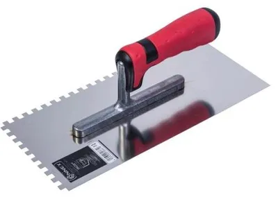 Produktbild von Connex Zahnglättekelle, rostfrei, 2-Komponenten-Griff, Größe 280 x 130 mm, Zahnung 6 x 6 mm, COX781266