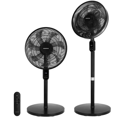 Produktbild von Aigostar Standventilator mit Fernbedienung, 50W, 7 Flügeln, 12H Timer, leise, 3 Geschwindigkeitsstufen, höhenverstellbar, stabiler Sockel