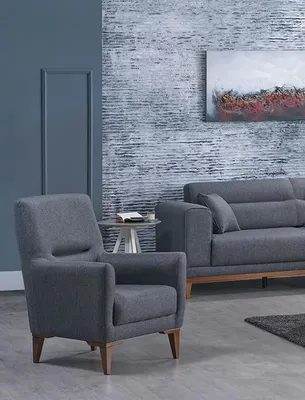 Immagine prodotto di Wohnzimmer Sessel Polstermöbel Grau Modern Design Polstersessel Einrichtung