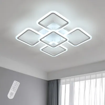 Productafbeelding van Stijlvolle LED-plafondlamp met afstandsbediening, 57W, 6400LM, wit, dimbaar