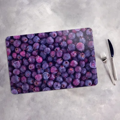 Produktbild von Tischset 6x45x30 cm + 6x10fi cm Platzset Tischmatte Platzmatte Untersetzer - Schattenbeere Obst