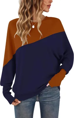Immagine prodotto di Maglia a maniche lunghe, con scollo rotondo e motivo a blocchi di colore