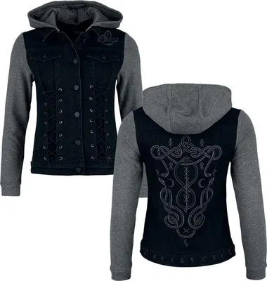 Produktbild von Black Premium by EMP Damen schwarze Jeansjacke mit Kapuze XXL