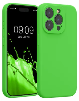 Produktbild von kwmobile Hülle kompatibel mit Apple iPhone 15 Pro - Hülle Silikon gummiert - Handyhülle - Handy Case in Limettengrün