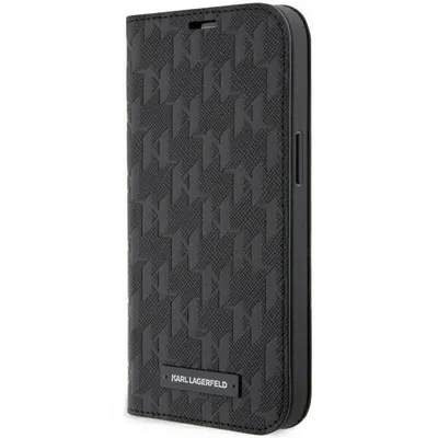 Produktbild von Karl Lagerfeld KLBKP14LSAKLHPK iPhone 14 Pro 6,1" Bücherhülle schwarz/schwarz Saffiano Monogram