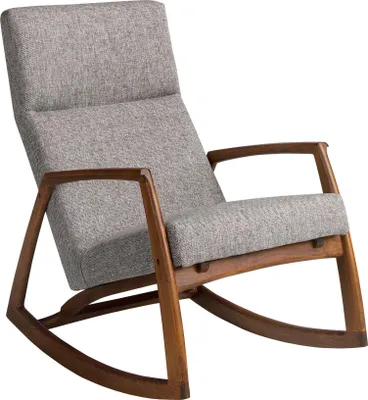 Image de Fauteuil à bascule en tissu gris 5106