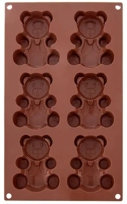 Image de Moule à pâtisserie en silicone en forme d'ours, 30 x 17,5 x 2 cm