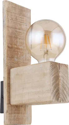 Produktbild von Wandleuchte, Holz natur, schwarz, H 30 cm
