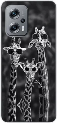 Produktbild von König Design Hülle kompatibel mit Xiaomi Redmi K50i Kunststoff Soft Handyhülle - Handy Case 3 Giraffen