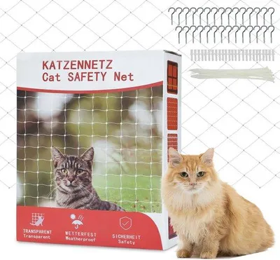 Produktbild von Unsichtbares Katzennetz für Balkon 8x3m – Dauerhaftes Schutznetz ohne Bohren für Außen