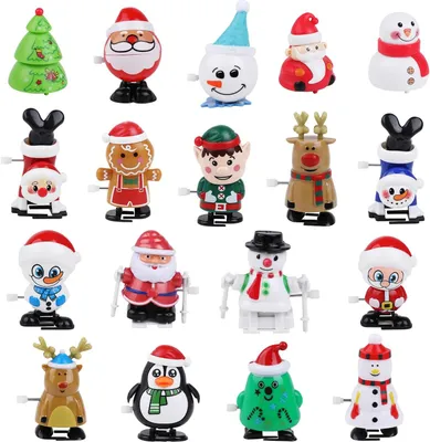 Productafbeelding van Opwindspeelgoed - Set van 18 - Springend en lopend uurwerk - Speelgoed - Kerstmis - Party - Lekkernijen - Zakvulling