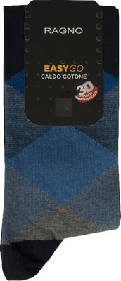 Immagine prodotto di Un paio di calze uomo lunghe RAGNO sottoginocchio calzini alti caldo cotone inverno articolo U381CS EASYGO 3D COTONE BIELASTICO, 2-39/42, Cotone 80%,Poliammide 18%,Spandex 2%