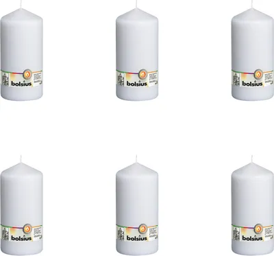 Immagine prodotto di Bolsius - Candela a colonna - 200/98 - 1 pezzo per confezione - Bianco - Confezione risparmio - 6 pezzi