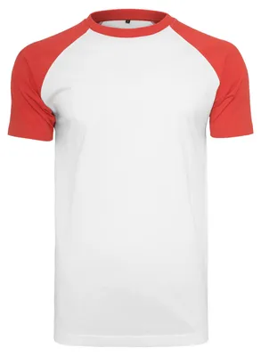 Image de Build Your Brand - T-shirt pour hommes/femmes, manches raglan, LT1945 (4XL) (blanc/rouge)