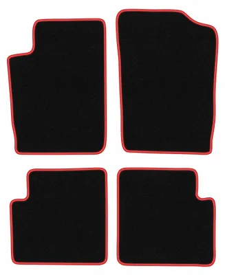 Image de Tapis de sol en moquette pour Citroen Xsara 1997-2006 (break/à hayon) – jeu 4 pièces, noir/rouge, sur mesure – Wielganizator CARLUX