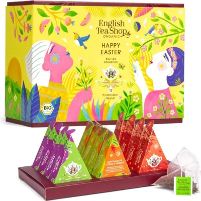 Produktbild von ETS - Tee Geschenk zu Ostern "Happy Easter", BIO, 12 Pyramiden Beutel