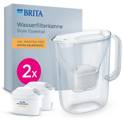 Productafbeelding van BRITA waterfilterkan MAXTRA Style Essential, wit, met 2 extra kalkfilter, AI-gegenereerde afbeelding