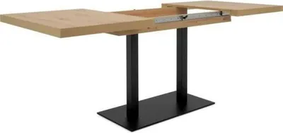 Image de Table a manger extensible - ORLANDO - Chene artisan / noir - 6 a 10 personnes - 120-200 x 75 x 80 cm