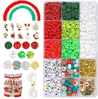 Produktbild von Weihnachtsperlen 2200 Stück Armbandperlen mit Buchstaben und Herzperlen