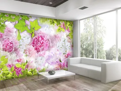 Produktbild von Vlies Fototapete Blumen 400x280 cm Tapeten Wandtapete XXL Pfingstrosen Natur b-A-0185-a-b