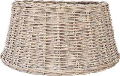Rattan Lampenschirm Weiß - E27, 33cm Höhe, Für Gemütliches Ambiente