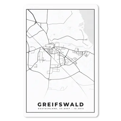 Produktbild von MuchoWow® Mauspad Mousepad Karte - Greifswald - Stadtplan 18x27 cm - Mousepads - Maus Mat - Pad - Mausunterlage