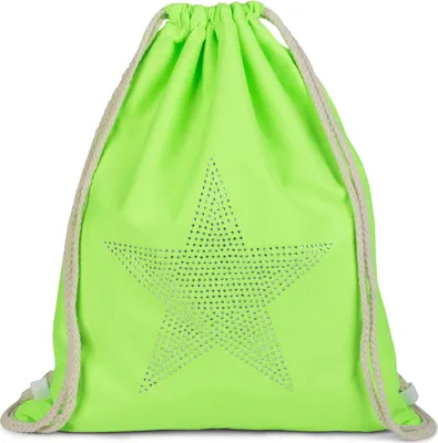 Produktbild von styleBREAKER Turnbeutel mit Strass Stern Applikation, Glitzerstein Rucksack, Beutel, Uni 02012123