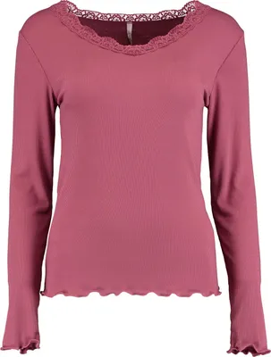 Produktbild von Longsleeve Oberteil mit V-Ausschnitt, normale Passform