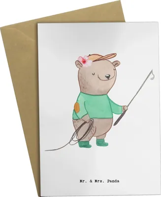 Produktbild von Mr. & Mrs. Panda Grußkarte Reitlehrerin Herz - Weiß - Geschenk, valentinstagskarte, osterkarte, einladungskarten, vatertagskarte, weihnachtskarten
