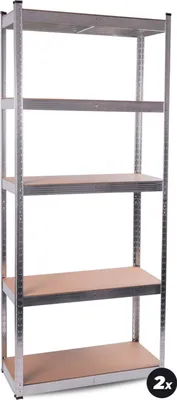 Obrázok produktu pre Aga 2x Kovový regál 174x75x30 cm 5 políc